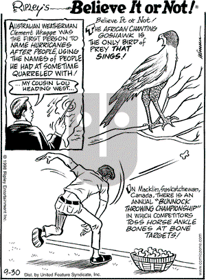 Ripley's Believe It or Not on Wednesday September 30, 1998 Comic Strip