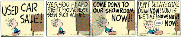 Peanuts on Friday January 23, 2004 Comic Strip
