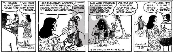 Alley Oop on Wednesday August 27, 1969 Comic Strip