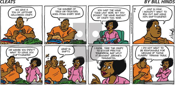 Cleats on Sunday November 2, 2008 Comic Strip
