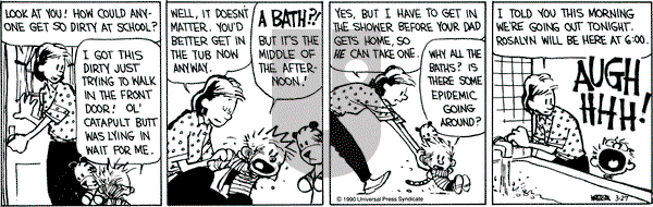 Calvin and Hobbes on Tuesday March 27, 1990 Comic Strip