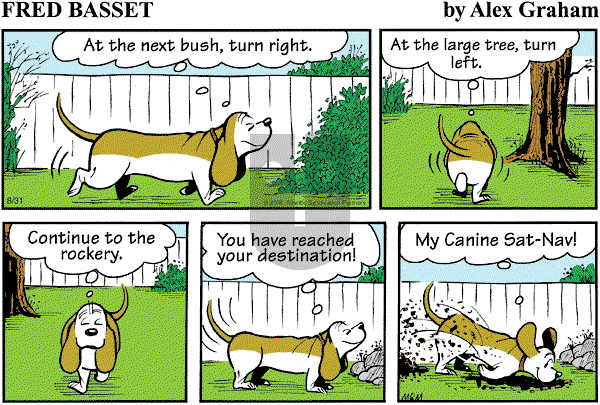 Fred Basset on Sunday August 31, 2008 Comic Strip