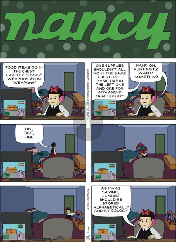 Nancy on Sunday March 23, 2025 Comic Strip