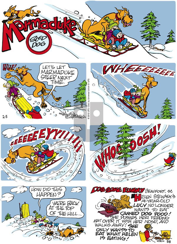 Marmaduke on Sunday February 5, 2012 Comic Strip