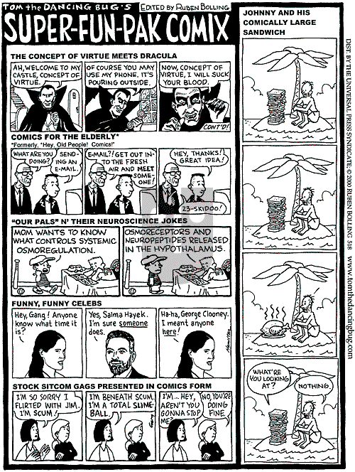 Tom the Dancing Bug on Saturday October 21, 2000 Comic Strip