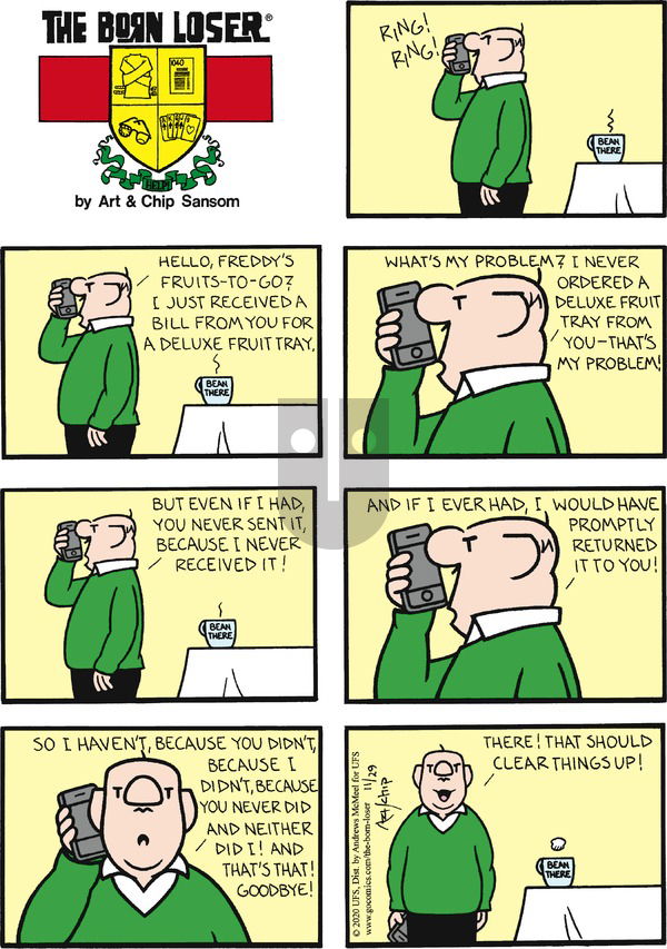 The Born Loser on Sunday November 29, 2020 Comic Strip