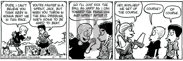 Cleats on Wednesday November 28, 2001 Comic Strip