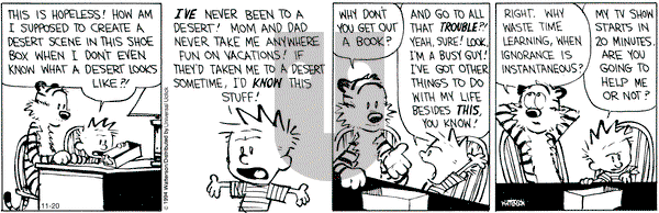 Calvin and Hobbes on Thursday November 20, 2014 Comic Strip
