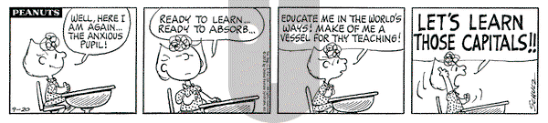 Peanuts on Thursday September 20, 1973 Comic Strip