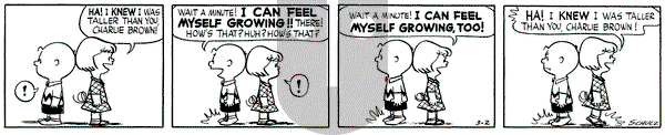 Peanuts on Tuesday March 2, 1954 Comic Strip