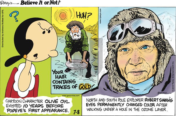 Ripley's Believe It or Not on Sunday July 8, 2018 Comic Strip