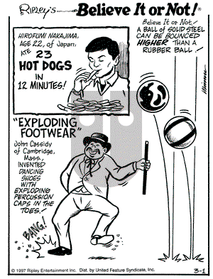 Ripley's Believe It or Not on Saturday March 1, 1997 Comic Strip