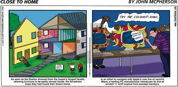 Close to Home on Sunday March 21, 1999 Comic Strip