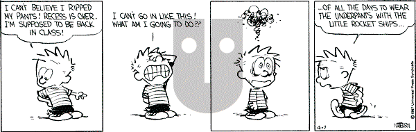 Calvin and Hobbes - Tuesday April 7, 1987 Comic Strip