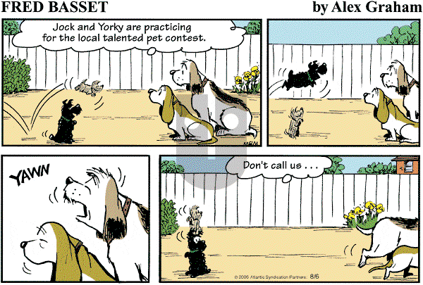Fred Basset on Sunday August 6, 2006 Comic Strip