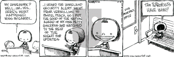 Non Sequitur on Tuesday October 15, 2002 Comic Strip