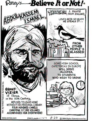 Ripley's Believe It or Not on Monday August 23, 2004 Comic Strip