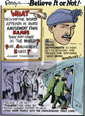 Ripley's Believe It or Not on Tuesday March 10, 2009 Comic Strip
