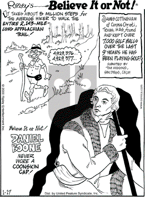 Ripley's Believe It or Not on Monday January 17, 2000 Comic Strip