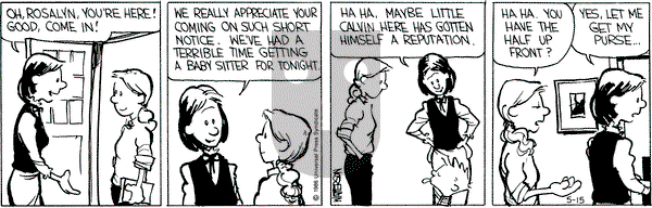 Calvin and Hobbes on Thursday May 15, 1986 Comic Strip