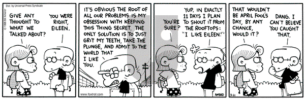 FoxTrot on Saturday March 21, 1998 Comic Strip