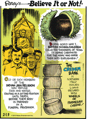 Ripley's Believe It or Not on Friday February 13, 2015 Comic Strip