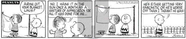 Peanuts on Tuesday August 27, 1963 Comic Strip