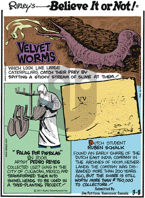 Ripley's Believe It or Not on Tuesday March 8, 2011 Comic Strip