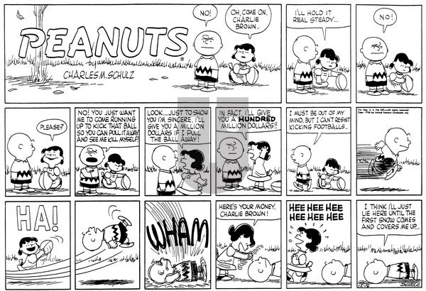 Peanuts on Sunday December 16, 1956 Comic Strip