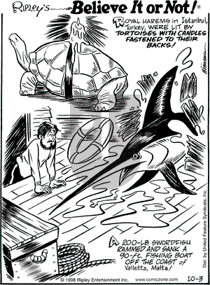 Ripley's Believe It or Not on Saturday October 3, 1998 Comic Strip
