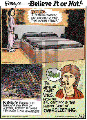 Ripley's Believe It or Not on Tuesday July 29, 2014 Comic Strip