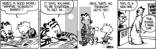 Calvin and Hobbes - Friday July 2, 2021 Comic Strip