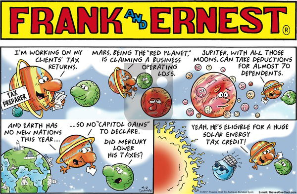Frank and Ernest on Sunday April 2, 2017 Comic Strip