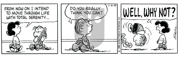 Peanuts on Friday January 4, 1991 Comic Strip
