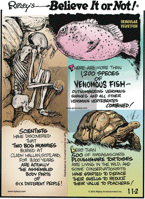 Ripley's Believe It or Not on Friday November 2, 2012 Comic Strip