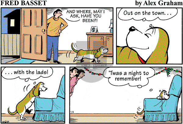 Fred Basset on Sunday January 4, 2009 Comic Strip