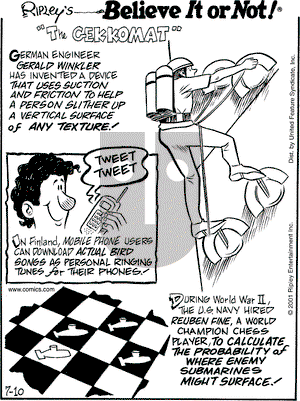 Ripley's Believe It or Not on Tuesday July 10, 2001 Comic Strip