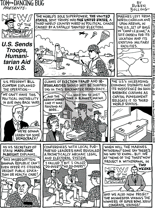 Tom the Dancing Bug on Sunday November 26, 2000 Comic Strip