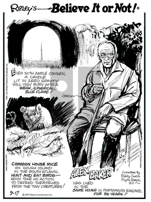 Ripley's Believe It or Not on Monday September 17, 2007 Comic Strip