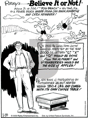 Ripley's Believe It or Not on Tuesday January 18, 2000 Comic Strip