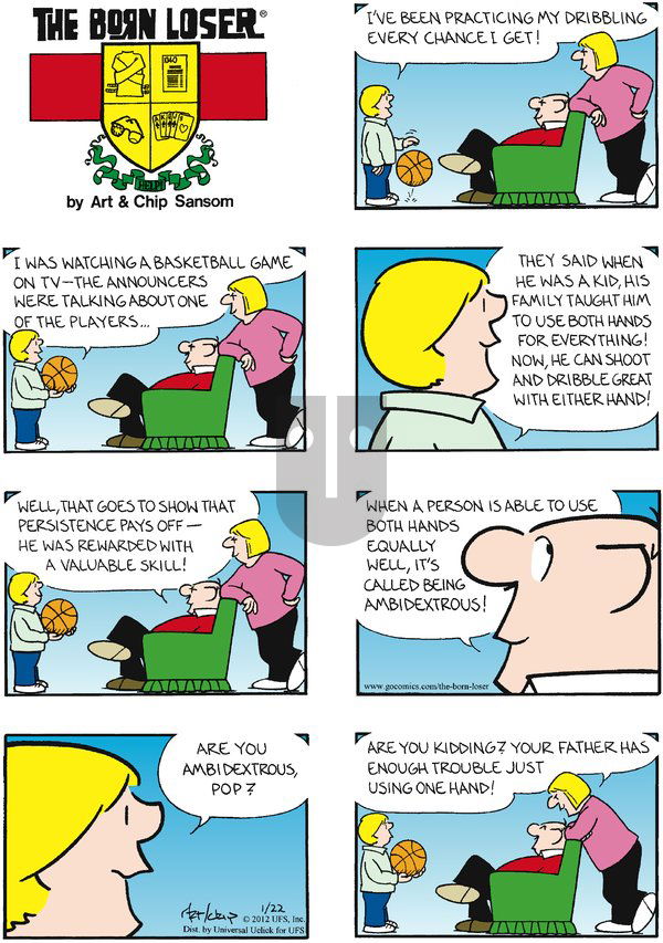 The Born Loser on Sunday January 22, 2012 Comic Strip
