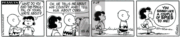 Peanuts on Thursday August 28, 1958 Comic Strip
