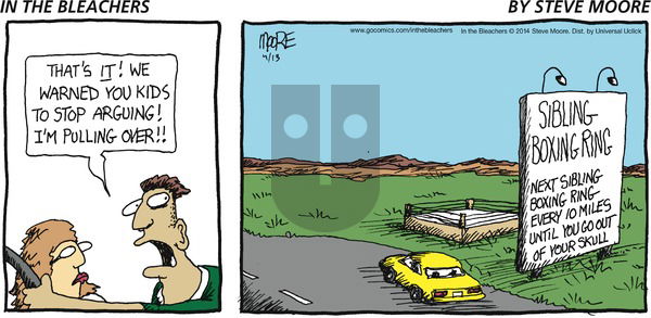 In the Bleachers - Sunday April 13, 2014 Comic Strip
