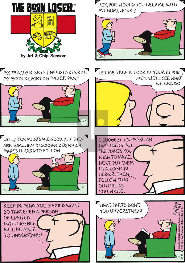 The Born Loser on Sunday December 8, 2019 Comic Strip
