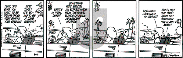 Doonesbury on Tuesday August 16, 1977 Comic Strip