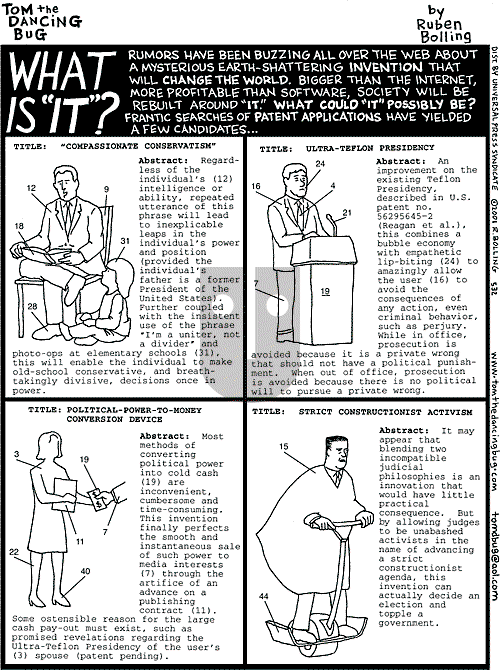 Tom the Dancing Bug on Saturday January 27, 2001 Comic Strip