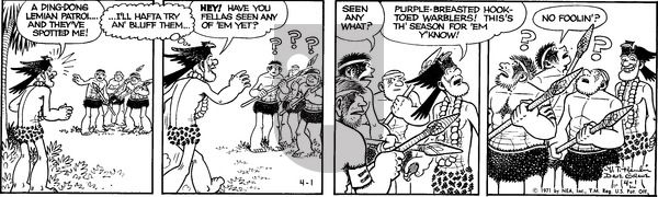Alley Oop on Thursday April 1, 1971 Comic Strip