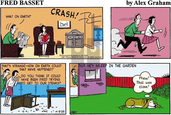 Fred Basset on Sunday August 26, 2001 Comic Strip