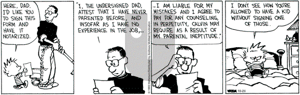 Calvin and Hobbes - Tuesday October 24, 2023 Comic Strip