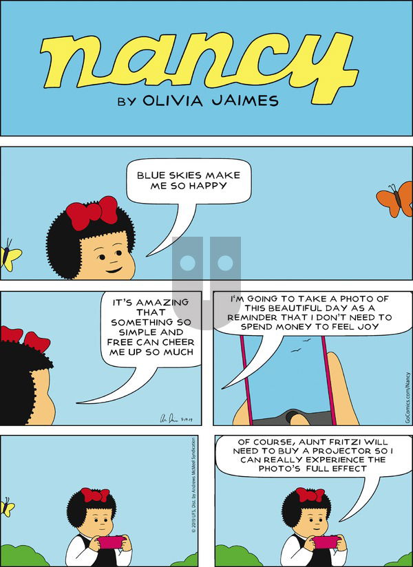 Nancy on Sunday May 19, 2019 Comic Strip